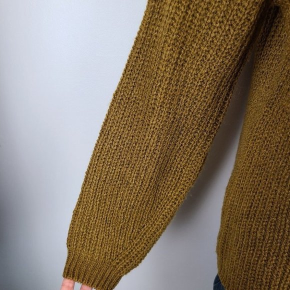 Cupcakes and Cashmere Griffith Vintage Gold Green Chunky Knit Sweater Small - Picture 7 of 15